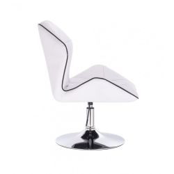 Kosmetická židle MILANO MAX na stříbrném talíři - bílá