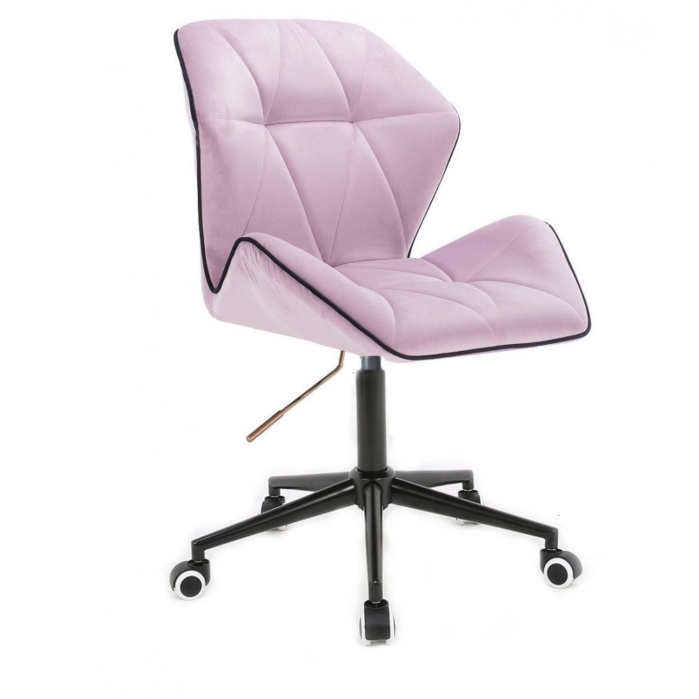 Kosmetická židle MILANO MAX VELUR na černé podstavě s kolečky - fialový vřes