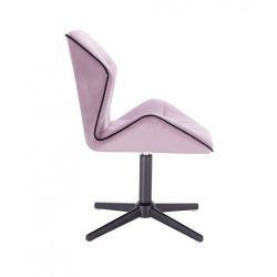 Kosmetická židle MILANO MAX VELUR na černém kříži - fialový vřes