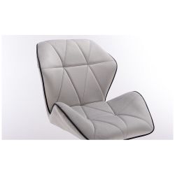 Kosmetická židle MILANO MAX VELUR na stříbrném kříži - šedá