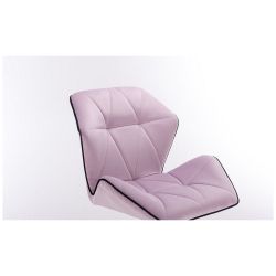 Kosmetická židle MILANO MAX VELUR na stříbrném talíři - fialový vřes