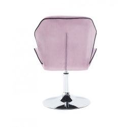 Kosmetická židle MILANO MAX VELUR na stříbrném talíři - fialový vřes
