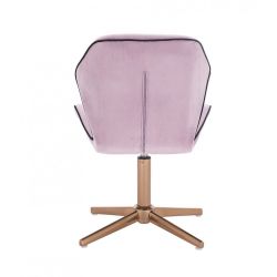Kosmetická židle MILANO MAX VELUR na zlatém kříži - fialový vřes
