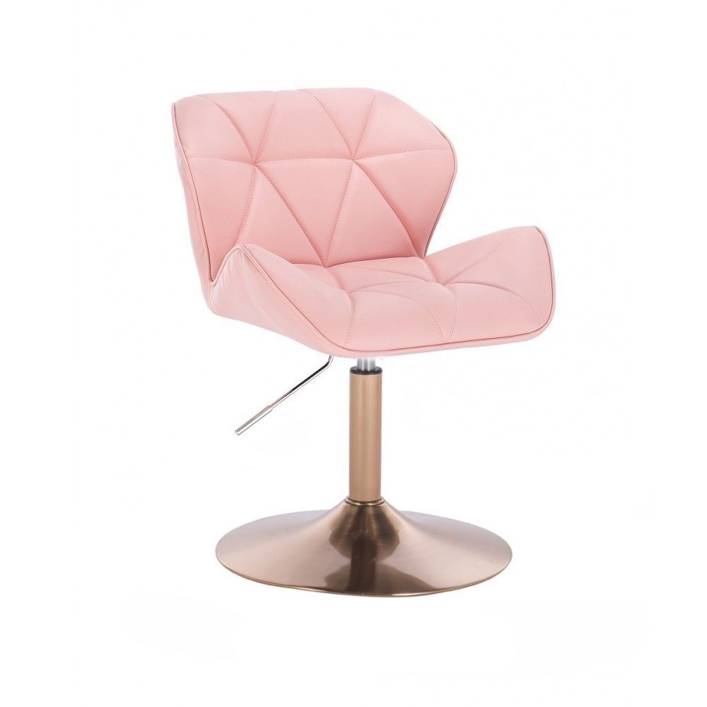 Kosmetická židle MILANO na zlatém talíři - růžová