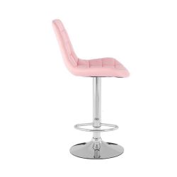 Barová židle PARIS na stříbrném talíři - růžová