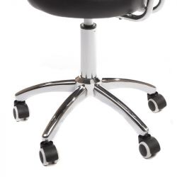 Kosmetická židle BERGAMO na podstavě s kolečky černá