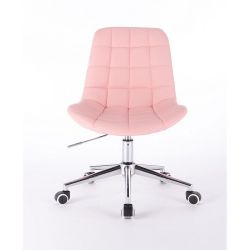 Kosmetická židle PARIS na podstavě s kolečky růžová