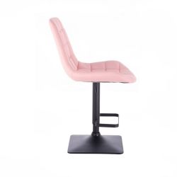 Barová židle PARIS na černé podstavě - růžová