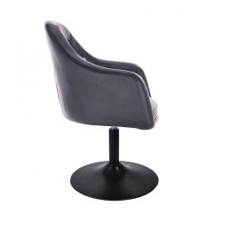 Kosmetická židle ROMA na černé kulaté podstavě - černá