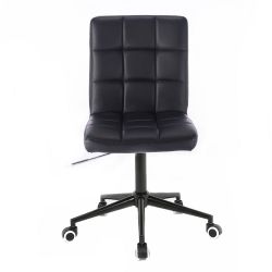Kosmetická židle TOLEDO na černé podstavě s kolečky - černá