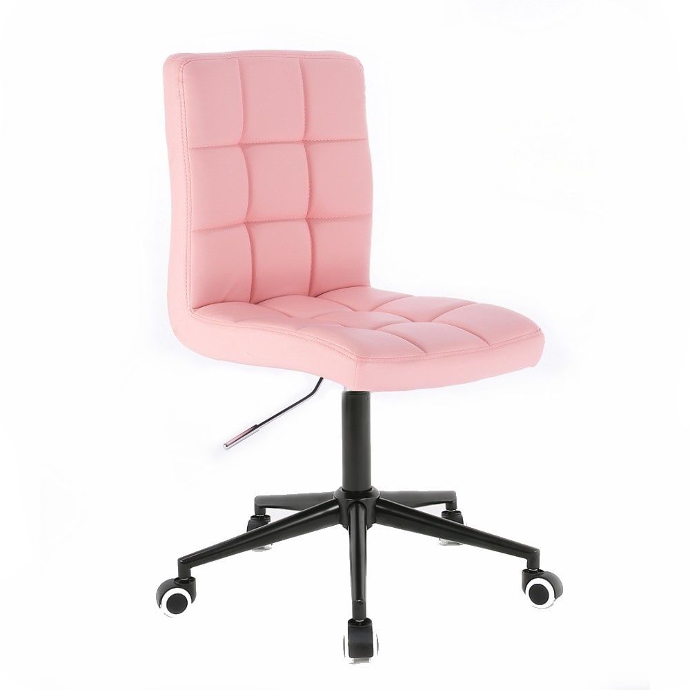 Kosmetická židle TOLEDO na černé podstavě s kolečky - růžová