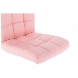 Kosmetická židle TOLEDO na stříbrné kulaté podstavě - růžová