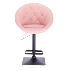Barová židle VERA na černé podstavě - růžová