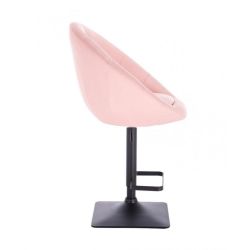 Barová židle VERA na černé podstavě - růžová