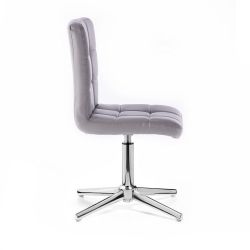 Kosmetická židle TOLEDO na stříbrném kříži - šedá
