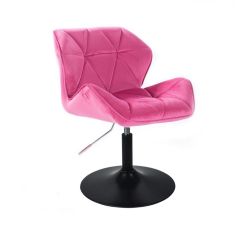 Kosmetická židle MILANO VELUR na černém talíři - růžová