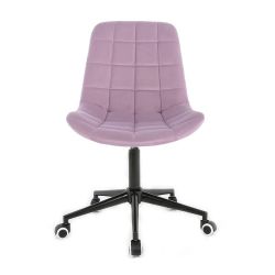 Kosmetická židle PARIS VELUR na černé základně s kolečky - fialový vřes