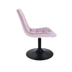 Kosmetická židle PARIS VELUR na černém talíři - fialový vřes