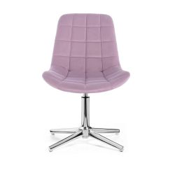 Kosmetická židle PARIS VELUR na stříbrném kříži - fialový vřes