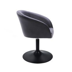 Kosmetická židle VENICE na černé kulaté podstavě - černá