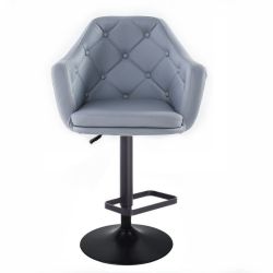Barová židle ANDORA na černém talíři - šedá