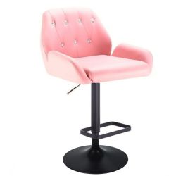Barová židle LION na černém talíři - růžová