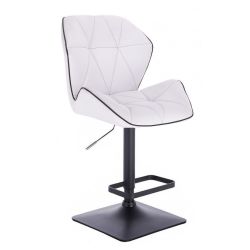 Barová židle MILANO MAX na černé podstavě - bílá
