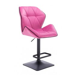 Barová židle MILANO MAX VELUR na černé podstavě - růžová
