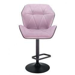 Barová židle MILANO MAX VELUR na černém talíři - fialový vřes