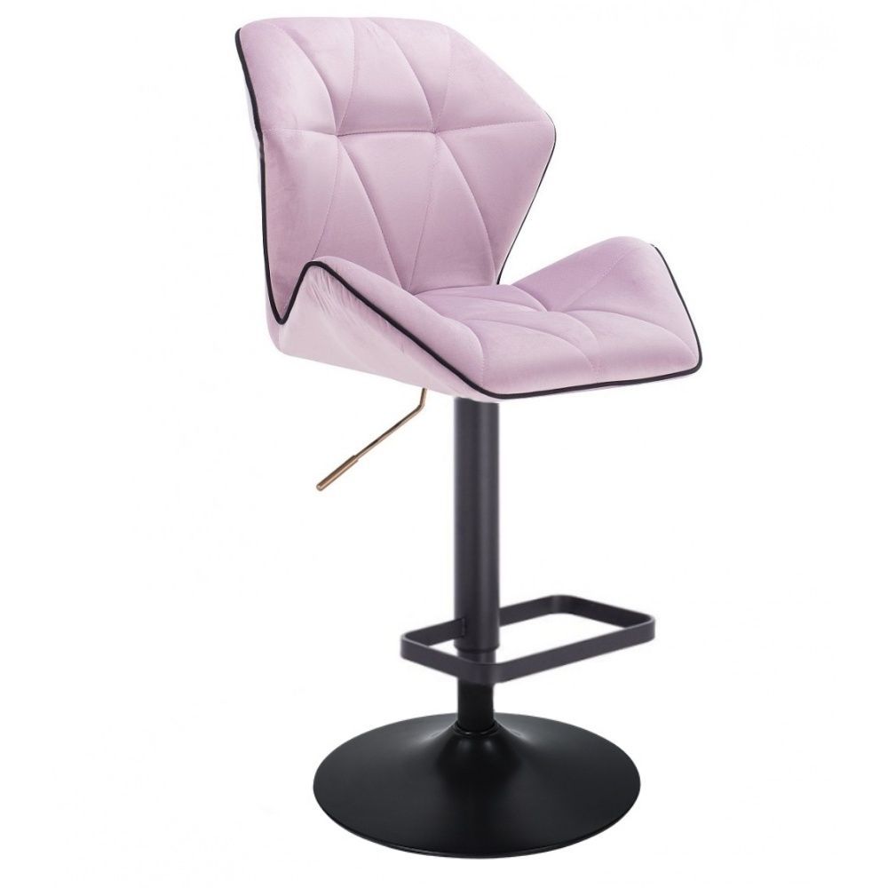 Barová židle MILANO MAX VELUR na černém talíři - fialový vřes
