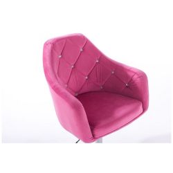 Barová židle ROMA VELUR na černém talíři - růžová
