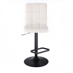 Barová židle TOLEDO na černém talíři - bílá