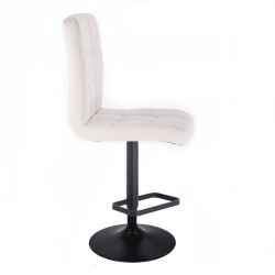 Barová židle TOLEDO na černém talíři - bílá