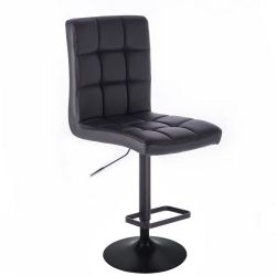 Barová židle TOLEDO na černém talíři - černá