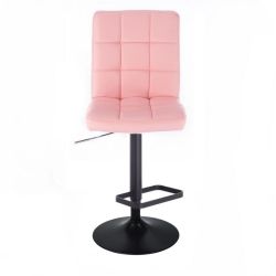 Barová židle TOLEDO na černém talíři - růžová