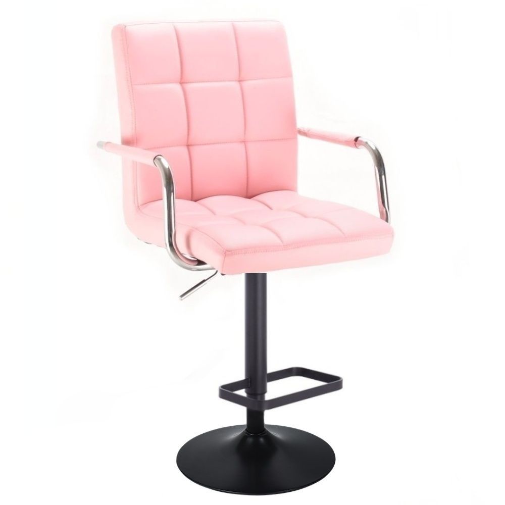Barová židle VERONA na černém talíři - růžová