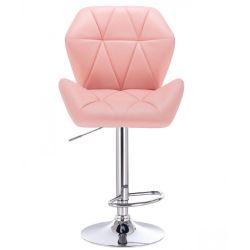Barová židle MILANO MAX na stříbrném talíři - růžová