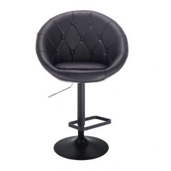 Barová židle VERA na černém talíři - černá
