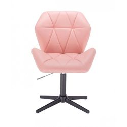 Kosmetická židle MILANO MAX na černém kříži - růžová