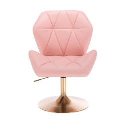 Kosmetická židle MILANO MAX na zlatém talíři - růžová