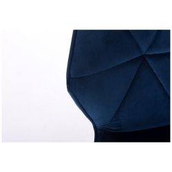 Kosmetická židle MILANO VELUR na černém kříži - modrá
