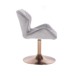 Kosmetická židle MILANO VELUR na zlatém talíři - světle šedá