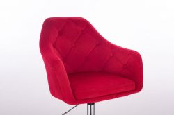 Barová židle ANDORA VELUR  na černém talíři - červená