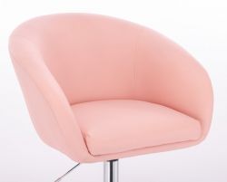 Kosmetická židle VENICE na stříbrném kříži - růžová