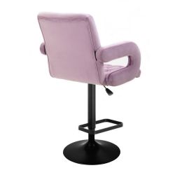 Barová židle  BOSTON VELUR na černém talíři - fialový vřes