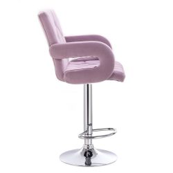 Barová židle  BOSTON VELUR na stříbrném talíři - fialový vřes