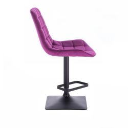 Barová židle PARIS VELUR na černé podstavě - fuchsie