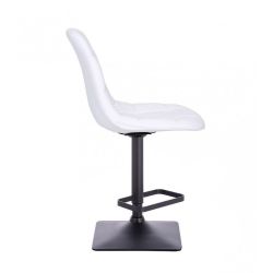 Barová židle SAMSON na černé podstavě - bílá