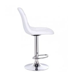 Barová židle SAMSON na stříbrném talíři - bílá