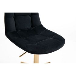 Barová židle SAMSON VELUR na černé podstavě - černá